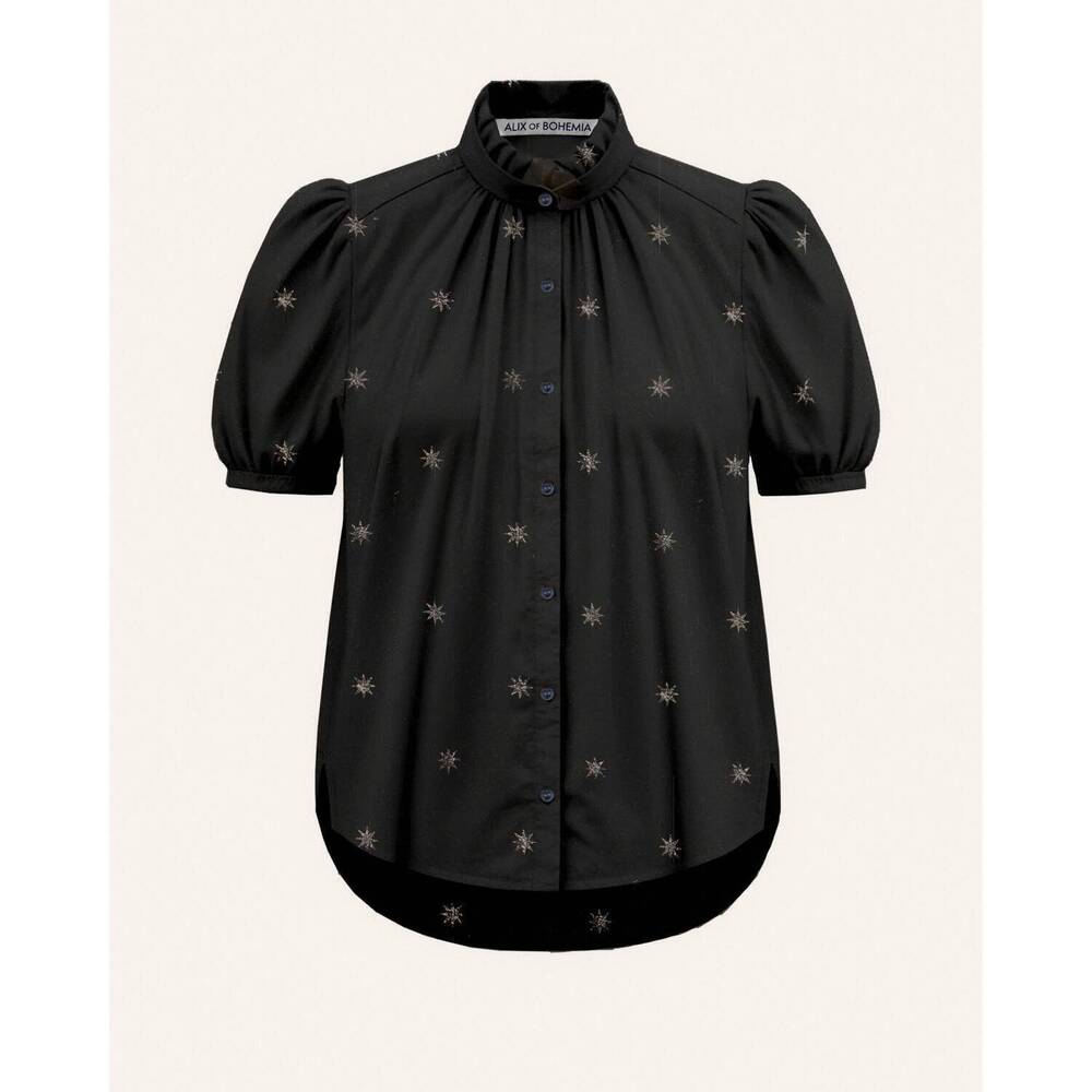 NEW ALIX OF BOHEMIA women's winnie celestial night shirt in black